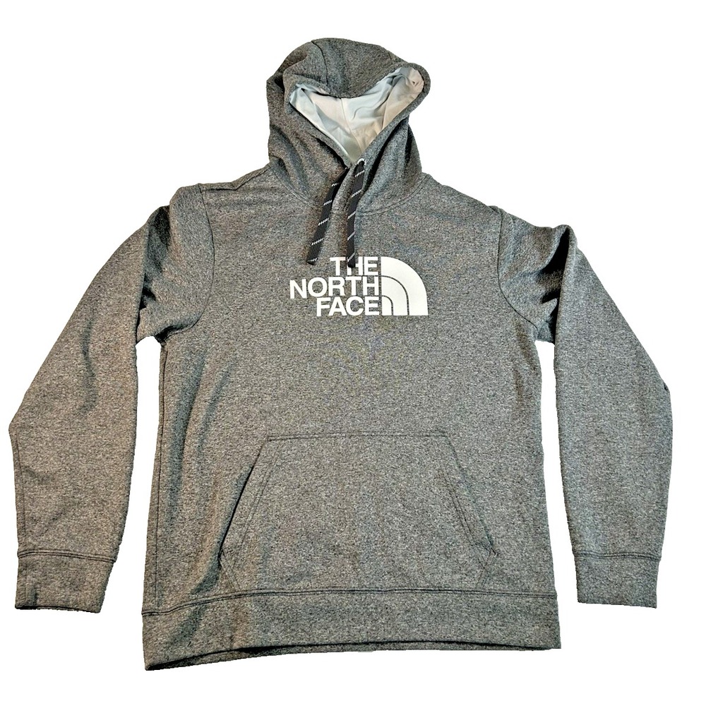North Face Mens Pullover Hoodie Medium Bold Half Dome White Logo front and back - Picture 2 of 11